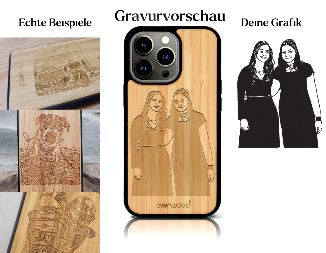 INDIVIDUELL iPhone 15 Pro Bambus-Kunststoff